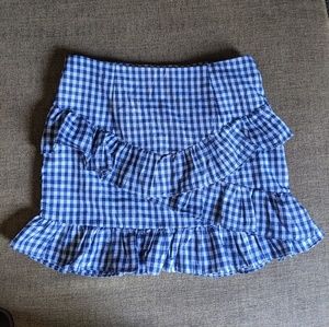 Nasty Gal Gingham Ruffle Mini Skirt